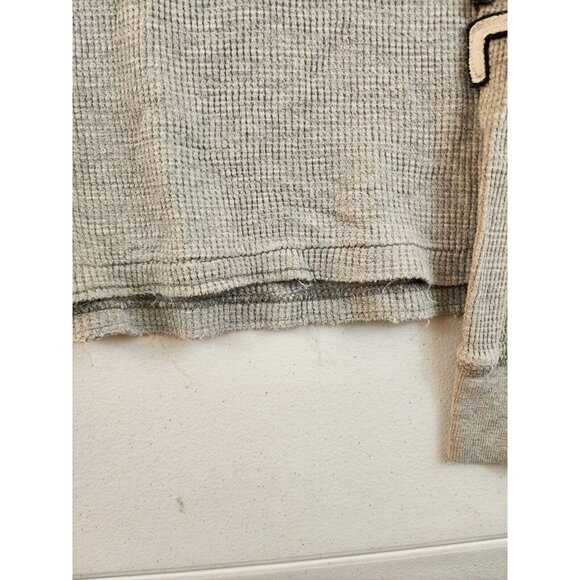 Aeropostale Mens L Gray Henley Waffle Knit Long Sleeve Shirt - Picture 3 of 7